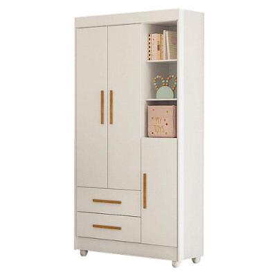 Guarda Roupa Infantil Flocos 3P 3 Portas de Bater 2 Gavetas MDF Branco Flex