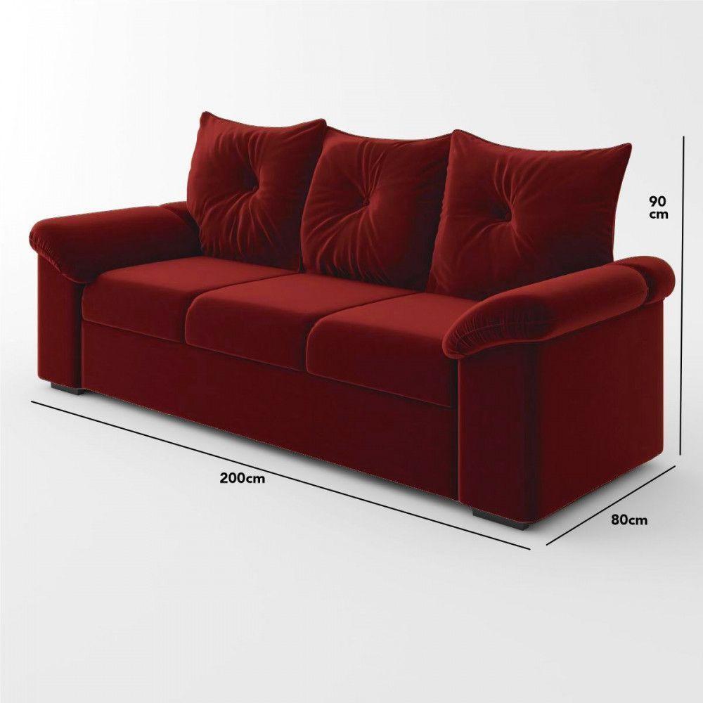 Kit Sofá 2 E 3 Lugares 1015 Vermelho Mamflex Vermelho - 2