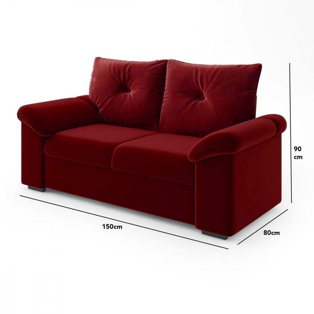 Kit Sofá 2 E 3 Lugares 1015 Vermelho Mamflex Vermelho - 3