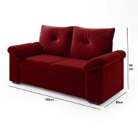 Kit Sofá 2 E 3 Lugares 1015 Vermelho Mamflex Vermelho - 3