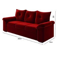 Kit Sofá 2 E 3 Lugares 1015 Vermelho Mamflex Vermelho - 4