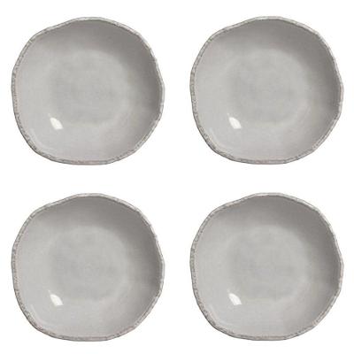 Conjunto de Pratos Fundos 4 Peças Orgânico Eco Cerâmica Cinza Porto Brasil