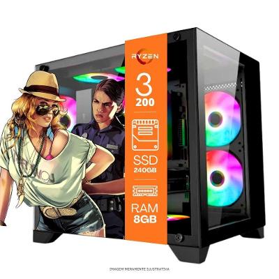 Desktop Gamer Ryzen 3 3200G 8GB DDR4 SSD 240GB Windows 11 Pro Tob Computers