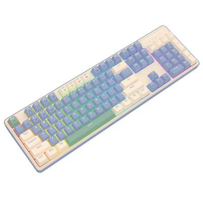 Teclado Gamer Mecânico K685PYG-RGB Faye RGB Roxo e Branco Redragon