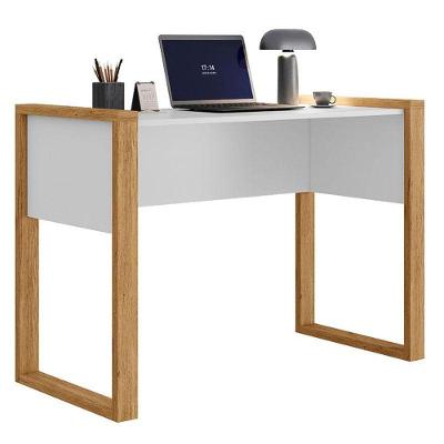 Mesa Retangular 5030 Moderno 3 Gavetas MDF-MDP 107,5CM Amadeirado Qmovi