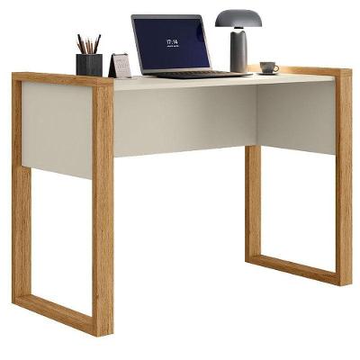 Mesa Office Retangular 5030 Moderno 3 Gavetas MDF 107,5CM Off White Qmovi