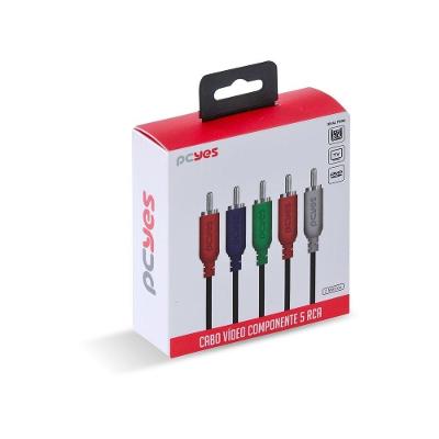 Cabo RCA Pcyes P5R-2 5 Conectores Macho X 5 Conectores Vídeo Componente 2m