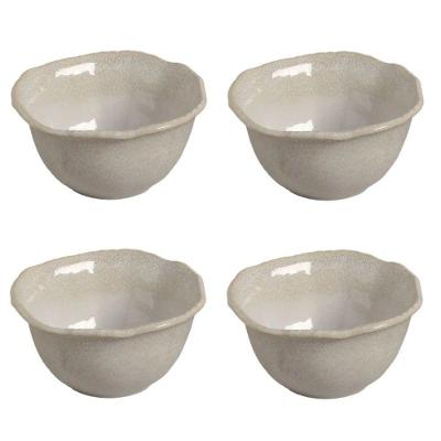 Conjunto de Bowls Orgânico Eco Arenito 4 Peças 670ML Stoneware Bege Porto Brasil