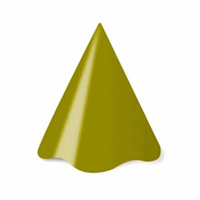 Chapéu de Aniversário de Papel Cartão 16.5cm 8 Unidades Dourado Ultra Fest