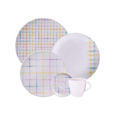 Aparelho de Jantar Sweet Color Porcelana Decorada 20 Peças Branco Tramontina