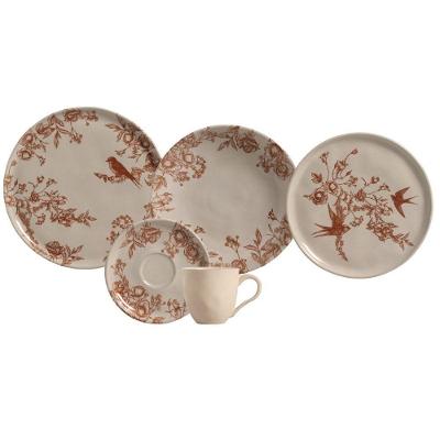 Aparelho de Jantar Bio Andorinha 30 Peças Stoneware Bege Porto Brasil