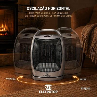 Aquecedor Cerâmico CZ 1500W Até 30m2 4 Níveis Cinza Top 110V
