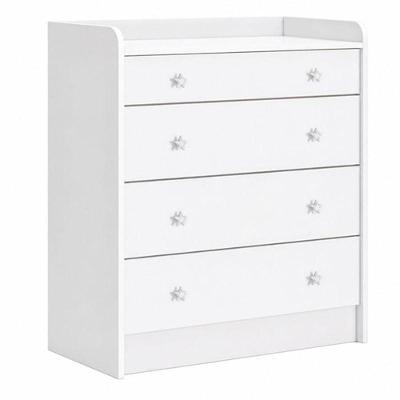 Cômoda com Trocador Doce Sonho 2523 4 Gavetas MDP Puxador Estrela Branco Qmovi