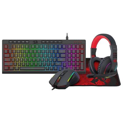 Kit Gamer Redragon Essentials S148 Teclado Mouse Mousepad Fone RGB Preto
