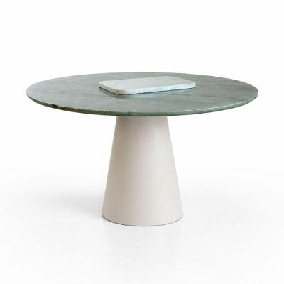 Mesa de Jantar Cone Redonda Mármore 130CM Off White Vinci Móveis