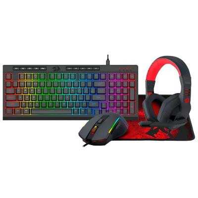Kit Gamer Redragon S149 Teclado Mouse Mousepad Fone RGB Preto