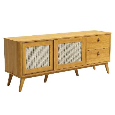 Balcão Buffet Duqueza 2 Portas 2 Gavetas MDF 180CM Amadeirado