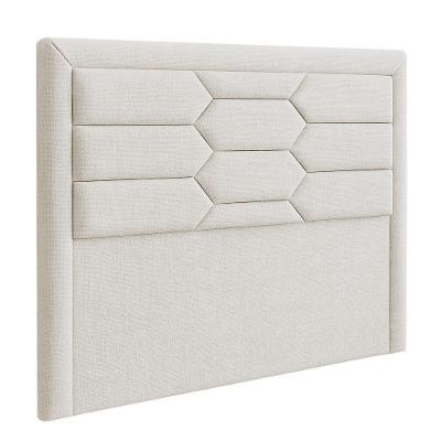 Cabeceira Roma Casal 140cm Estrutura MDF Revestimento Linho Bege Roma