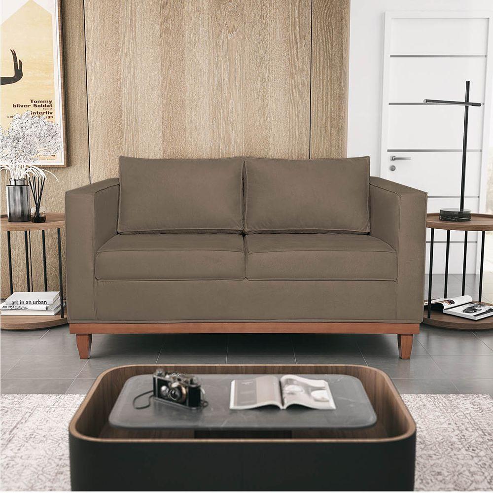 Kit Sofá 2 E 3 Lugares E 2 Poltronas Europa 180 Cm Suede - Amarena Móveis Marrom - 8