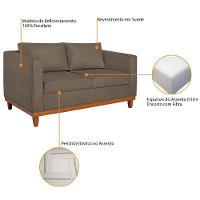 Kit Sofá 2 E 3 Lugares E 2 Poltronas Europa 180 Cm Suede - Amarena Móveis Marrom
