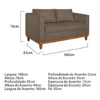 Kit Sofá 2 E 3 Lugares E 2 Poltronas Europa 180 Cm Suede - Amarena Móveis Marrom - 6