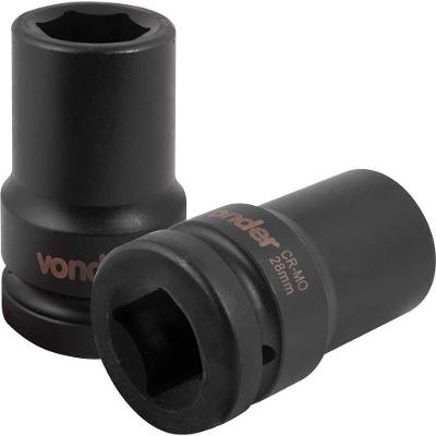 Soquete Sextavado Longo Impacto 28MM Encaixe 1" Cromo Molibdênio Vonder