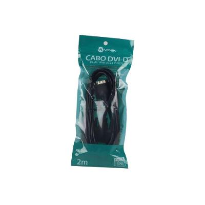 Cabo DVI-D 24+1 Pinos Dual Link 2M PVC Emborrachado Preto Vinik