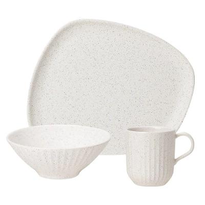Aparelho de Jantar 12 Peças Luna Vanilla Cerâmica Branco Oxford