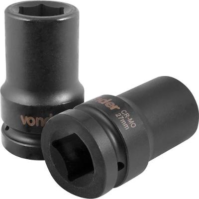 Soquete Sextavado 1" 27mm 90mm Cromo Molibdênio Fosfatizado Preto Vonder