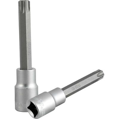 Soquete Hexalobular Longo T55 1-2 60MM Cromo Vanádio Cromado Fosco Vonder