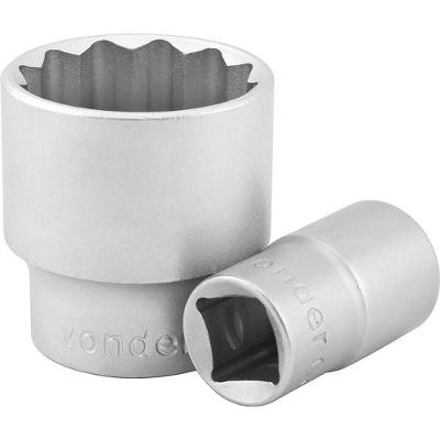 Soquete Estriado 10MM 1-2 Aço Cromo Vanádio Cromado Fosco Grafite Vonder