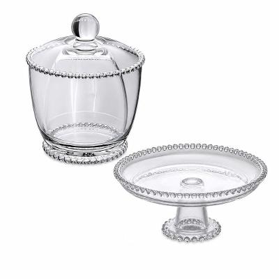 Kit Prato de Cristal e Manteigueira Francesa com Tampa Pearl Wolff