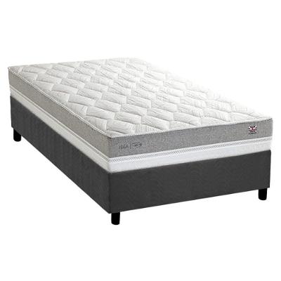 Kit Cama Box Solteiro Maxspring C1672 Molas Ensacadas Suede Cinza Herval