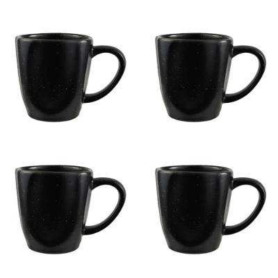Conjunto de Canecas Ryo Volcano 4 Peças 260ML Porcelana Preto Oxford