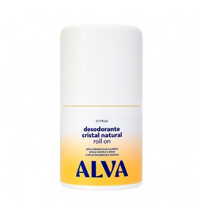 Desodorante Roll On Cristal Natural Citrus sem Álcool 50ML Alva