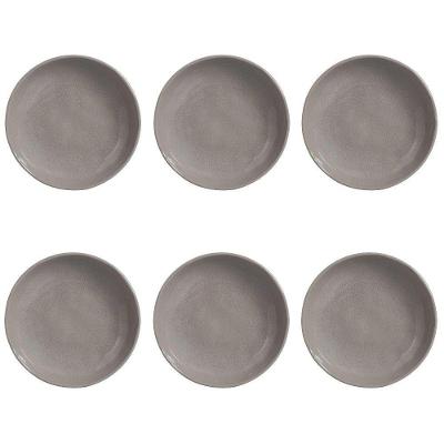 Conjunto de Pratos Fundos Bio Bruma 6 Peças Cerâmica Stoneware Cinza Porto Brasil