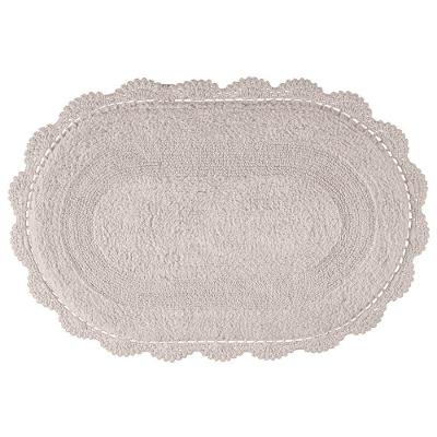 Tapete de Banheiro Crochê Oval Inrose Poliéster 50x80cm Rosê Kacyumara