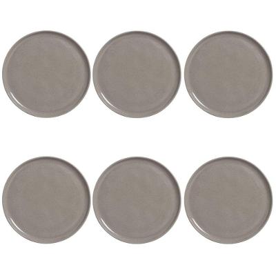 Conjunto de Pratos Rasos Bio Bruma Cerâmica Cinza Porto Brasil