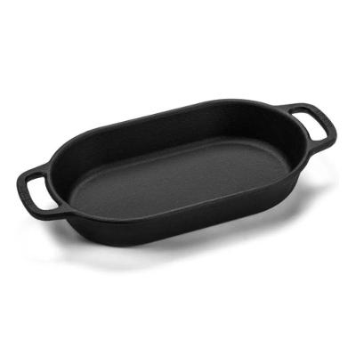 Assadeira Alta Oval 1,2L Ferro Fundido Fundo Reto para Assar e Grelhar Preta Panela Mineira