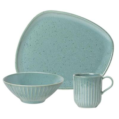 Aparelho de Jantar 12 Peças Luna Corfu Cerâmica Verde Oxford