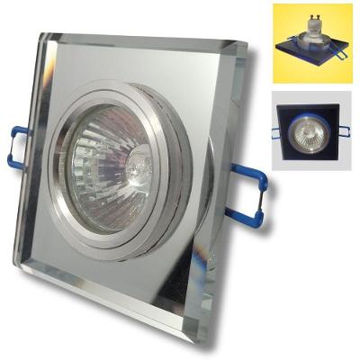 Spot de Embutir Quadrado Vidro Alumínio Dicróica 50W 220V Espelhado Llum