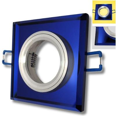 Spot de Embutir Quadrado Vidro Alumínio MR16 Decorativo Azul Llum