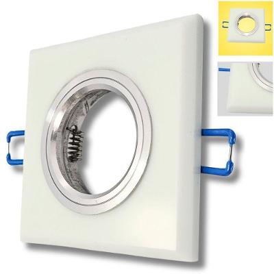 Spot de Embutir Quadrado Vidro Alumínio MR16 Decorativo Branco Llum