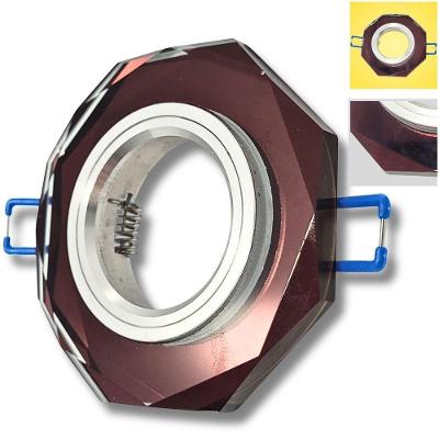 Spot de Embutir Diamante Octagonal Vidro Colorido Vinho Llum