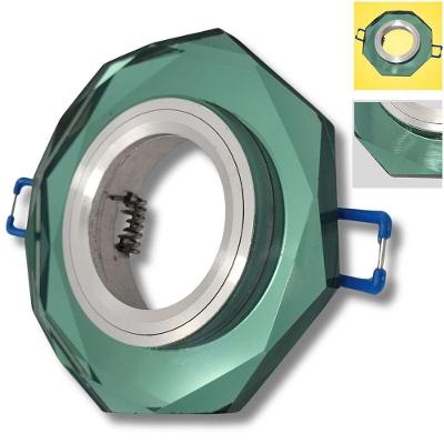 Spot de Embutir Diamante Octagonal Vidro Colorido Verde Claro Llum