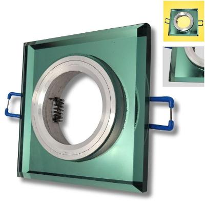 Spot de Embutir Quadrado Vidro Alumínio MR16 Decorativo Verde Claro Llum