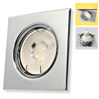 Spot de Embutir LED Quadrado Cromado 4,5W Branco Frio Bivolt Llum