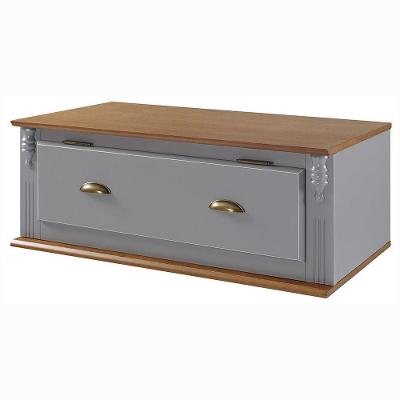 Armário Aéreo Hannover 90CM 1 Porta Basculante Madeira Cinza Linz Móveis
