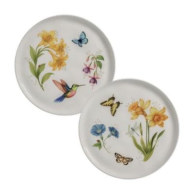 Conjunto de Pratos Rasos 6 Peças Bio Jardim Secreto Cerâmica Floral Porto Brasil