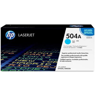 Toner HP 504A CE251A Ciano Original para Laserjet CP3525 CM3530